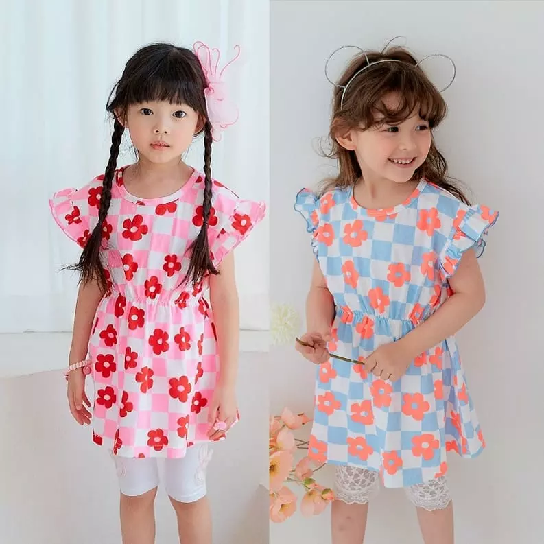 e.ru - Korean Children Fashion - #stylishchildhood - Block Flower One-piece