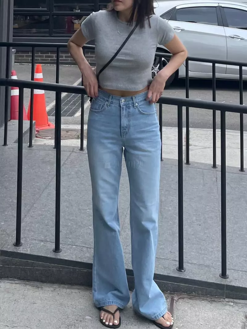 Acme - Korean Women Fashion - #womensfashion - Light Blue Bootscut Jeans - 2
