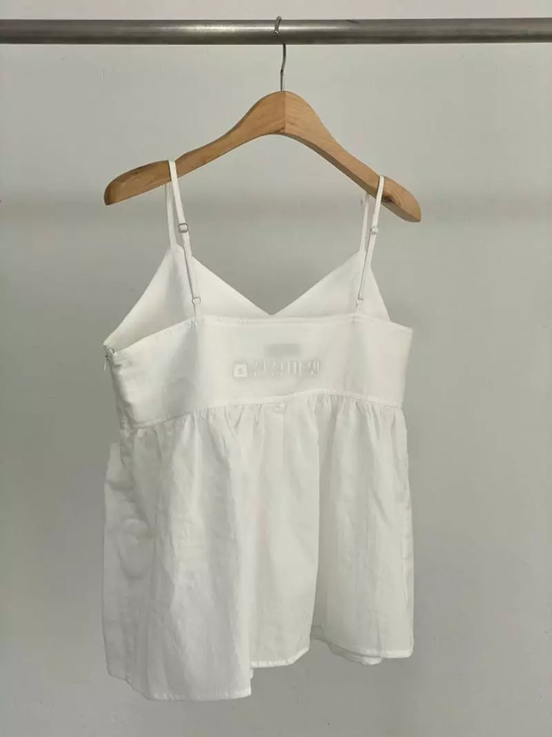 Alamode - Korean Women Fashion - #momslook - Cotton V Sleeveless Blouse - 2