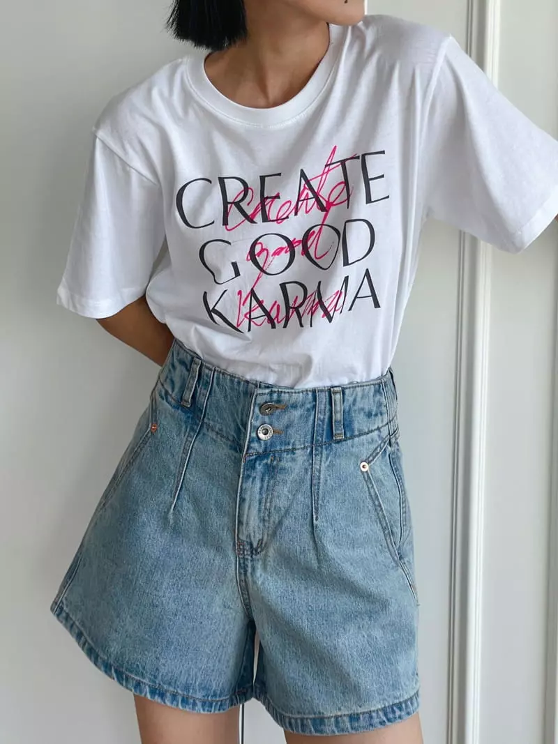 Almond Pepe - Korean Women Fashion - #momslook - Hand Printing Tee - 9
