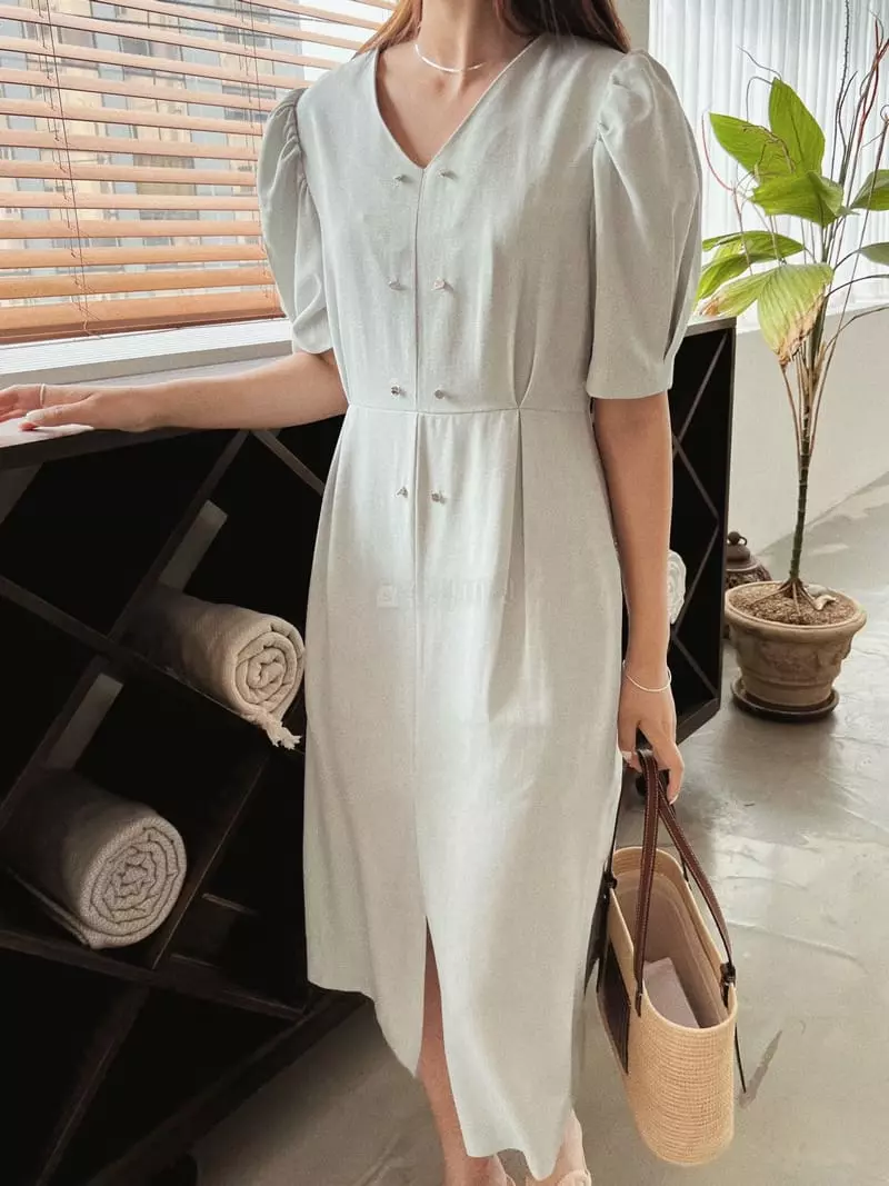 Almond Pepe - Korean Women Fashion - #momslook - Tulip Puff One-piece - 2