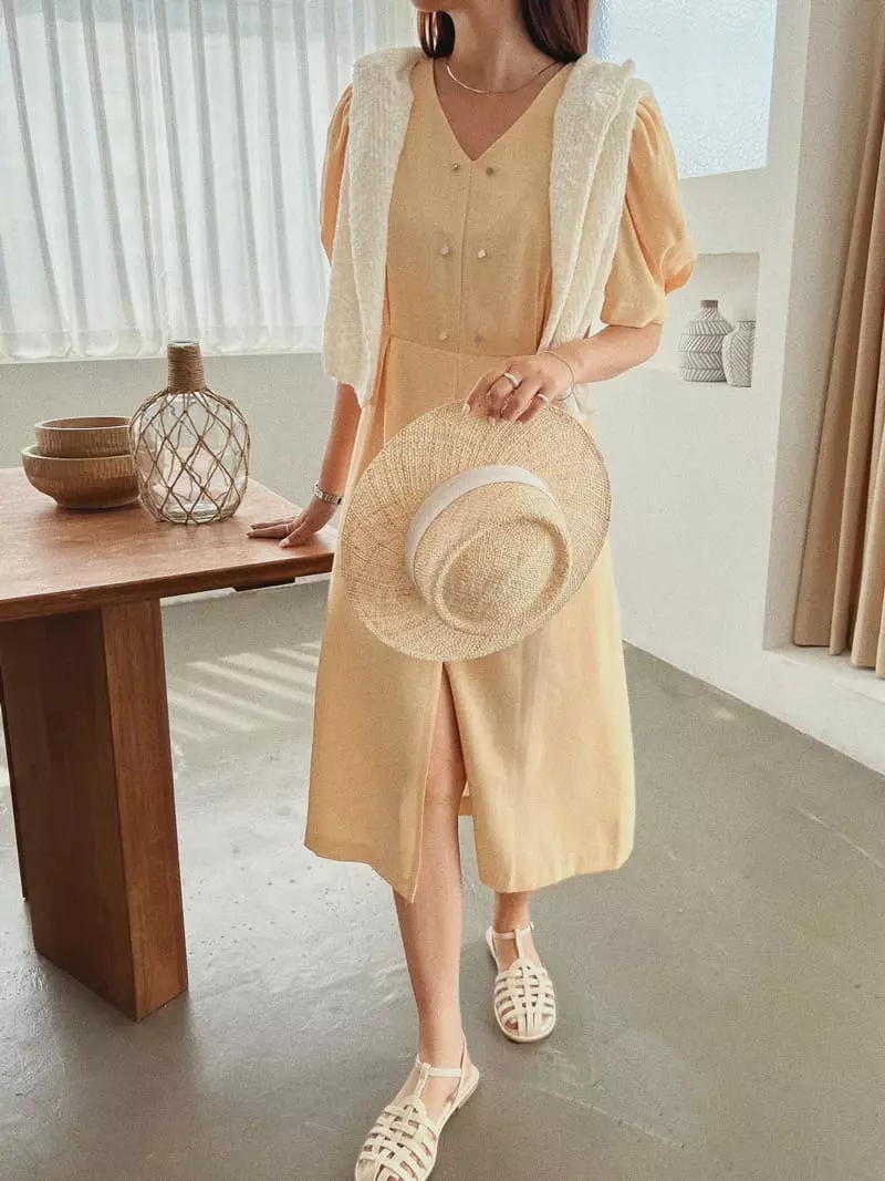 Almond Pepe - Korean Women Fashion - #momslook - Tulip Puff One-piece - 3
