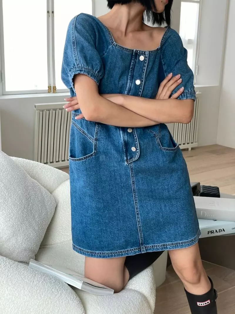 Almond Pepe - Korean Women Fashion - #momslook - Jenny Denim One-piece - 8