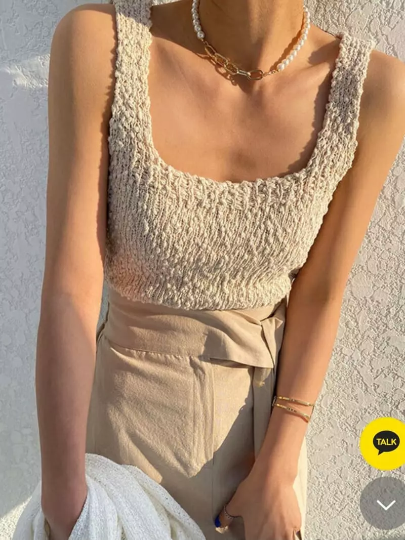 Almond Pepe - Korean Women Fashion - #momslook - Slub Knit Sleeveless - 6