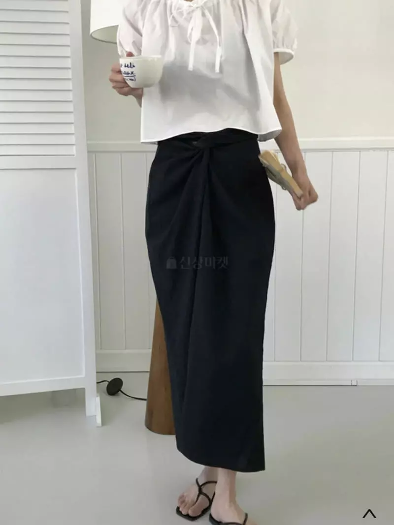 Almond Pepe - Korean Women Fashion - #momslook - Linen Tie Skirt - 3
