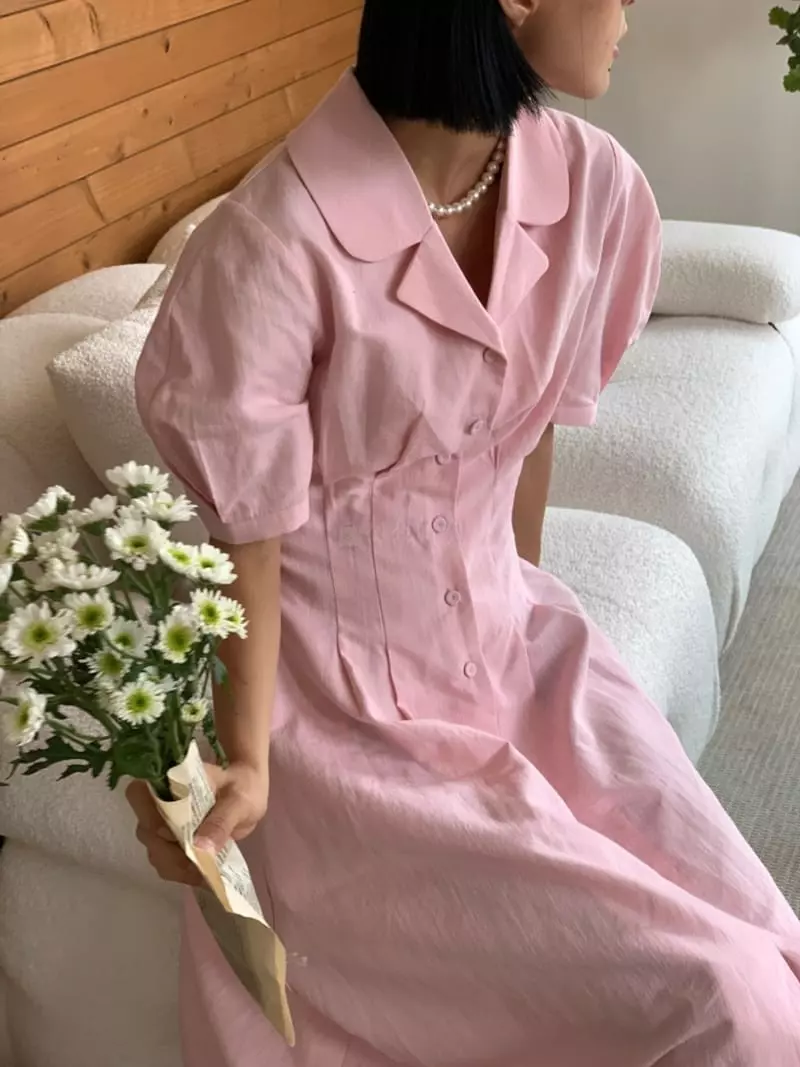 Almond Pepe - Korean Women Fashion - #momslook - Retro Linen One-piece - 10