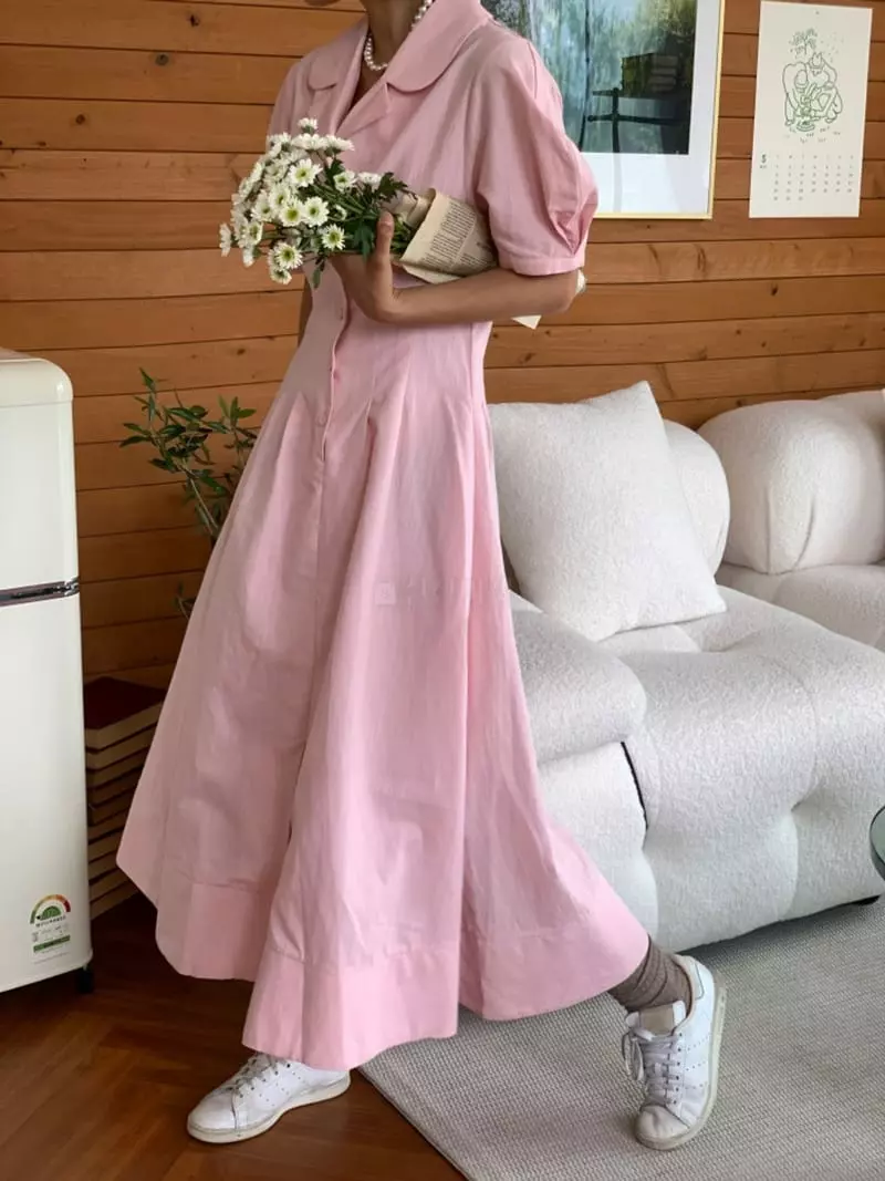 Almond Pepe - Korean Women Fashion - #momslook - Retro Linen One-piece - 12