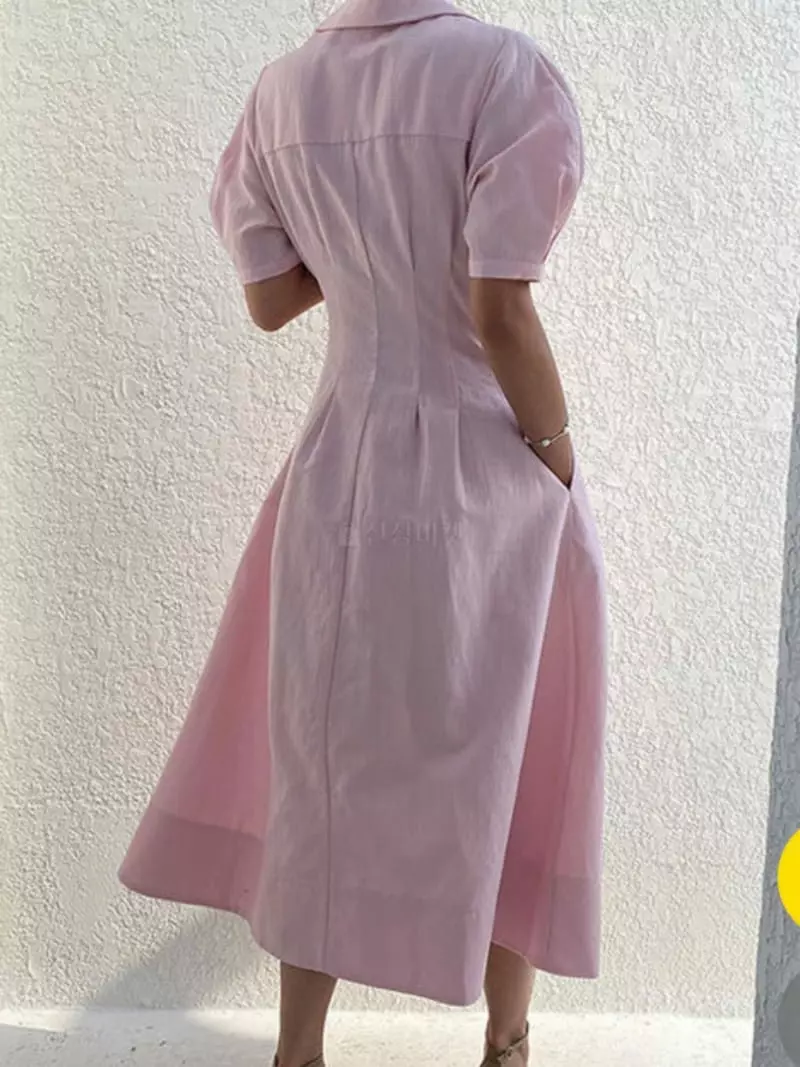 Almond Pepe - Korean Women Fashion - #momslook - Retro Linen One-piece - 2