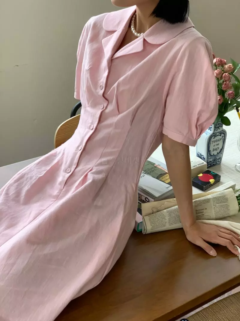 Almond Pepe - Korean Women Fashion - #momslook - Retro Linen One-piece - 8