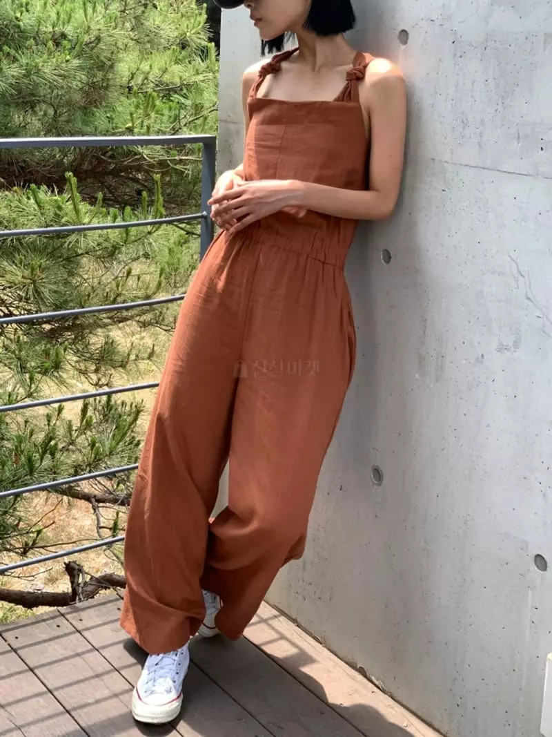 Almond Pepe - Korean Women Fashion - #momslook - Nine Linen Jumpsuit - 8