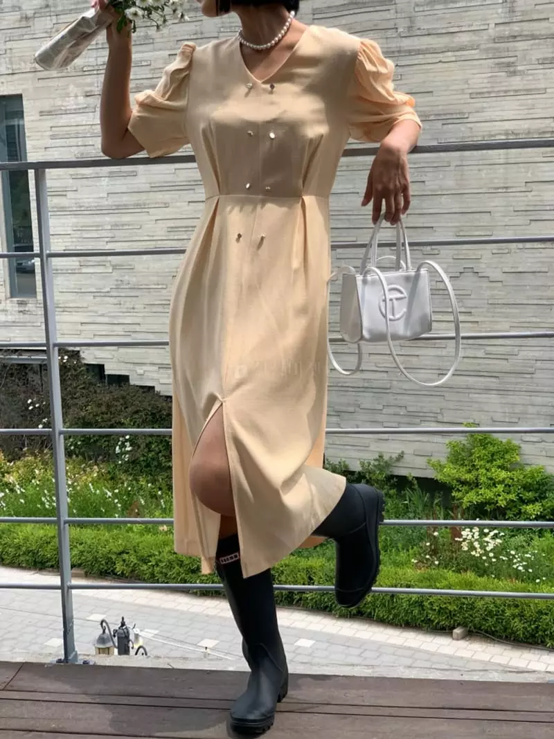 Almond Pepe - Korean Women Fashion - #restrostyle - Tulip Puff One-piece - 9