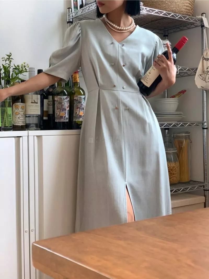 Almond Pepe - Korean Women Fashion - #shopsmall - Tulip Puff One-piece - 11