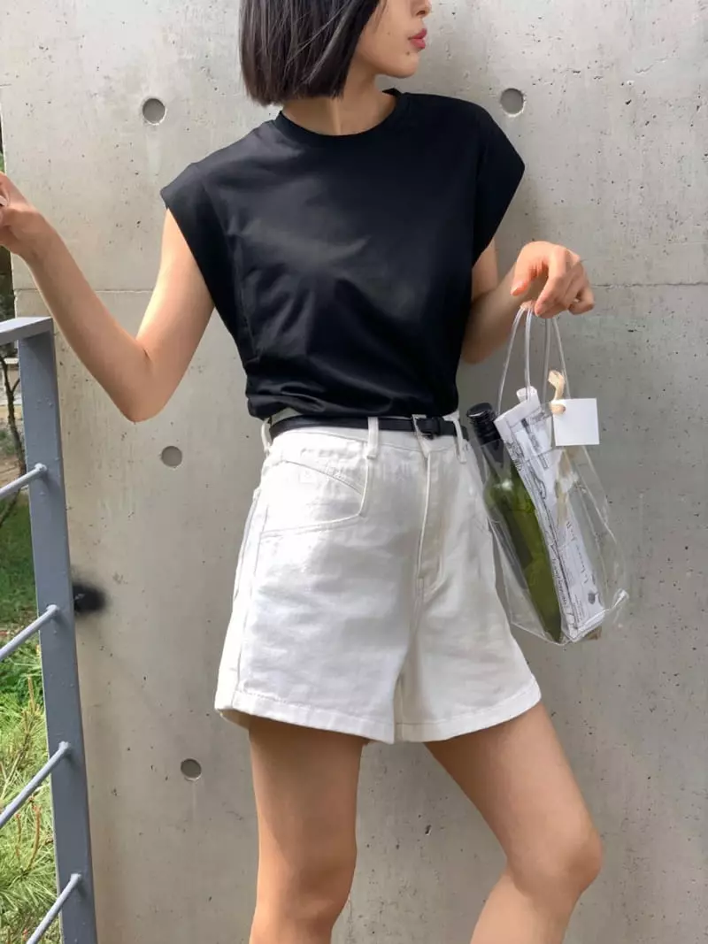 Almond Pepe - Korean Women Fashion - #shopsmall - Silket Sleeveless Tee - 2