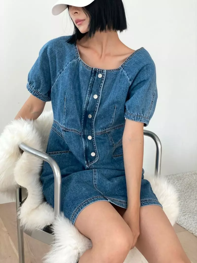 Almond Pepe - Korean Women Fashion - #thelittlethings - Jenny Denim One-piece - 7