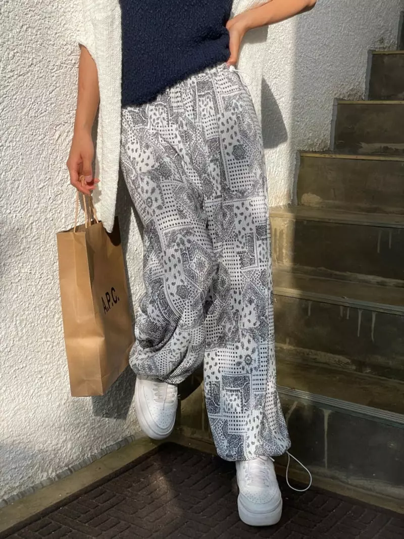 Almond Pepe - Korean Women Fashion - #vintageinspired - Paisely String Pants - 8