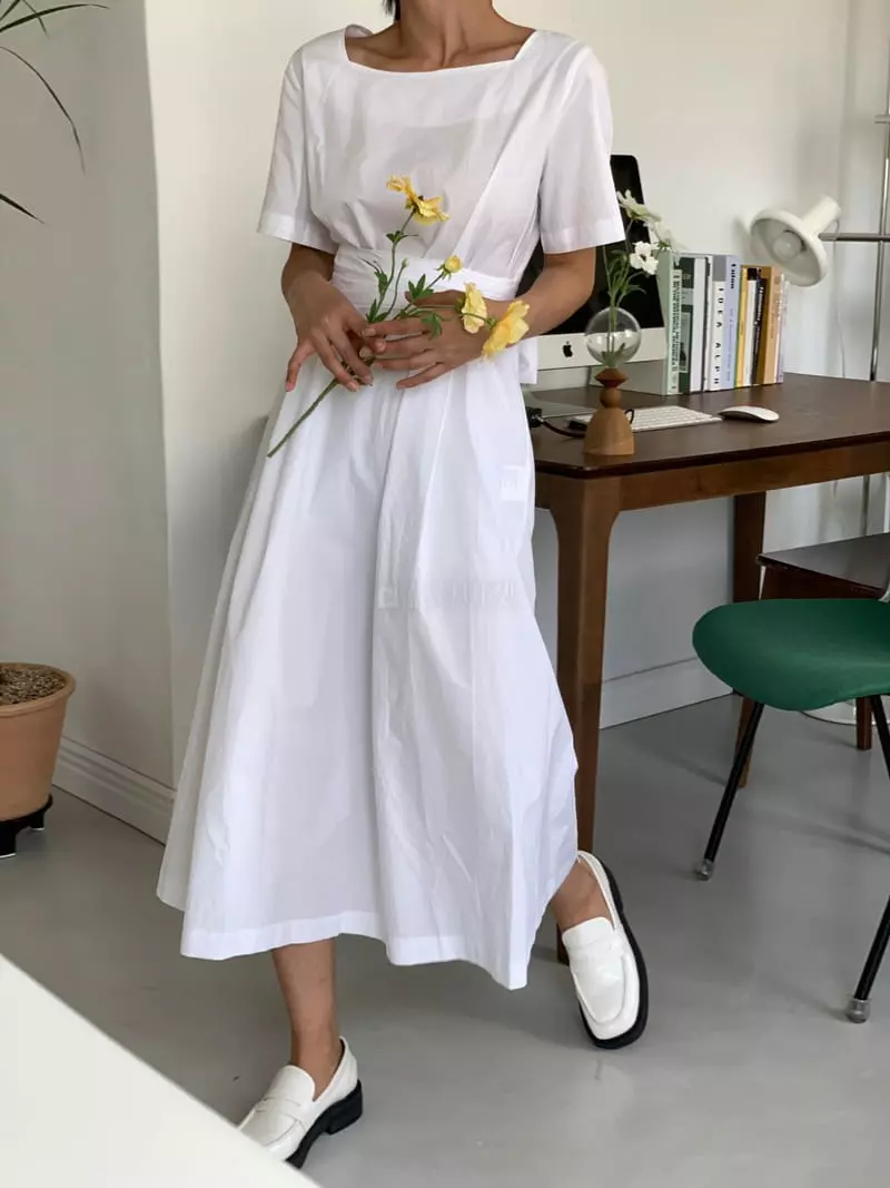 Almond Pepe - Korean Women Fashion - #vintageinspired - Wrap One-piece - 3