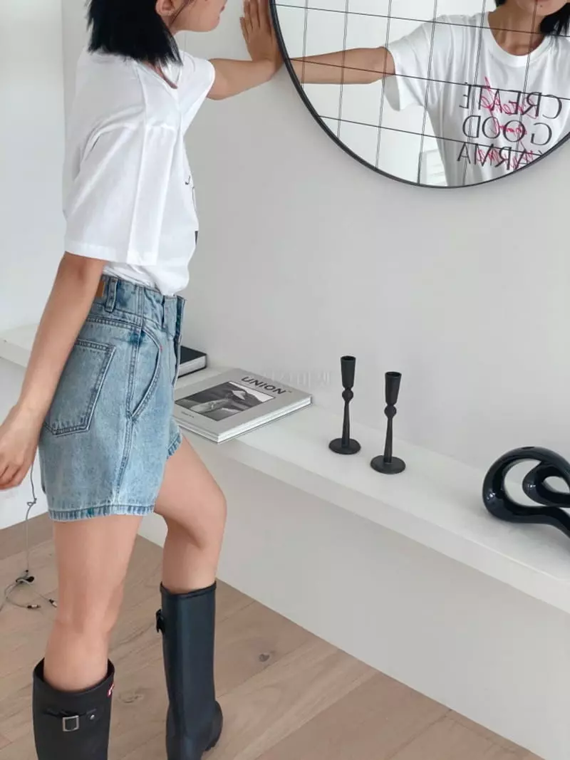 Almond Pepe - Korean Women Fashion - #vintagekidsstyle - Hand Printing Tee - 12