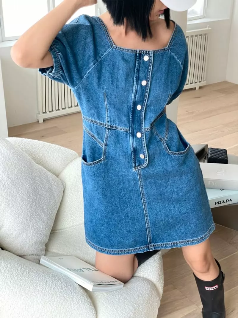 Almond Pepe - Korean Women Fashion - #vintagekidsstyle - Jenny Denim One-piece