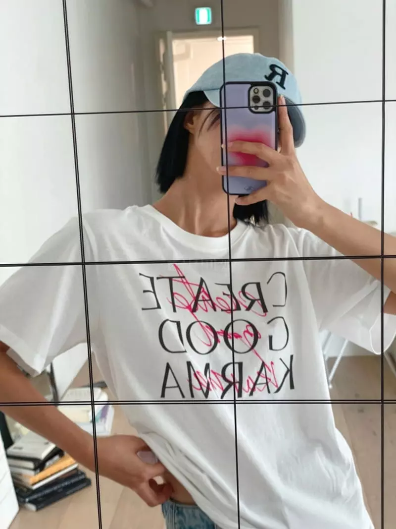 Almond Pepe - Korean Women Fashion - #womensfashion - Hand Printing Tee - 10