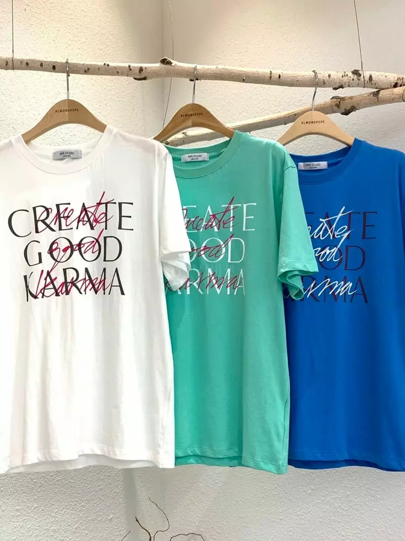 Almond Pepe - Korean Women Fashion - #momslook - Hand Printing Tee - 4