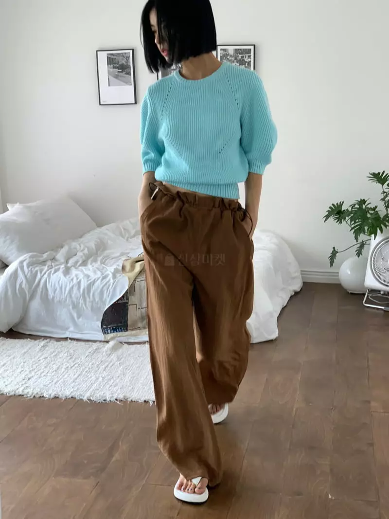Almond Pepe - Korean Women Fashion - #womensfashion - Forin Puff Knit Tee - 2