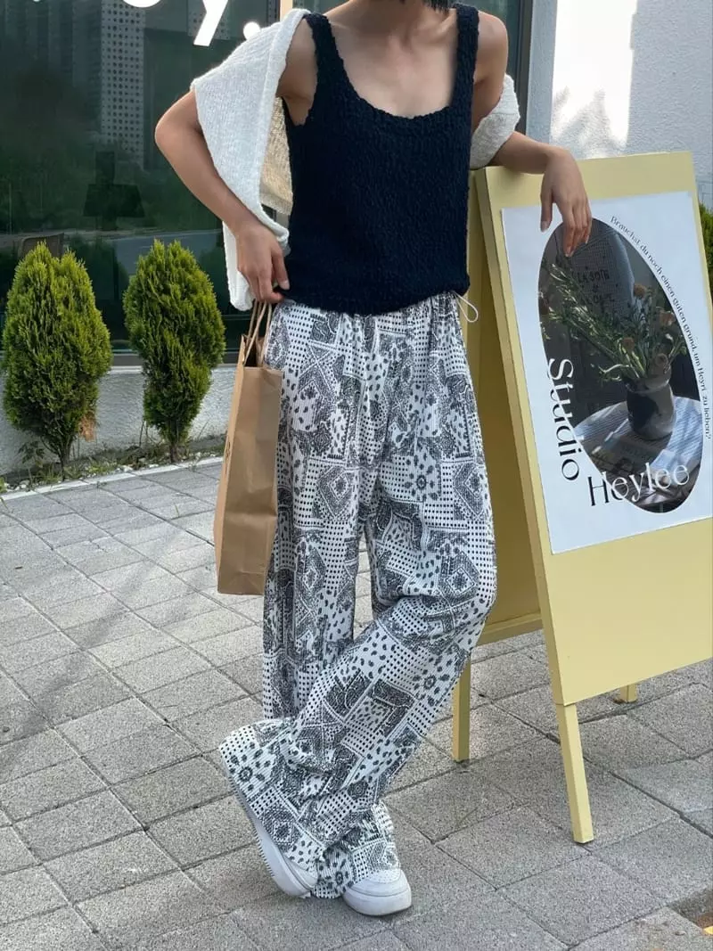 Almond Pepe - Korean Women Fashion - #womensfashion - Paisely String Pants - 7