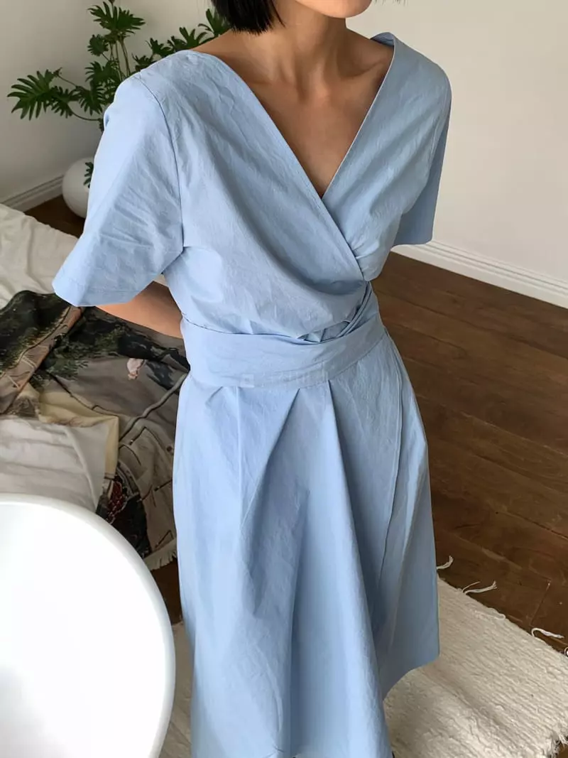 Almond Pepe - Korean Women Fashion - #womensfashion - Wrap One-piece - 2