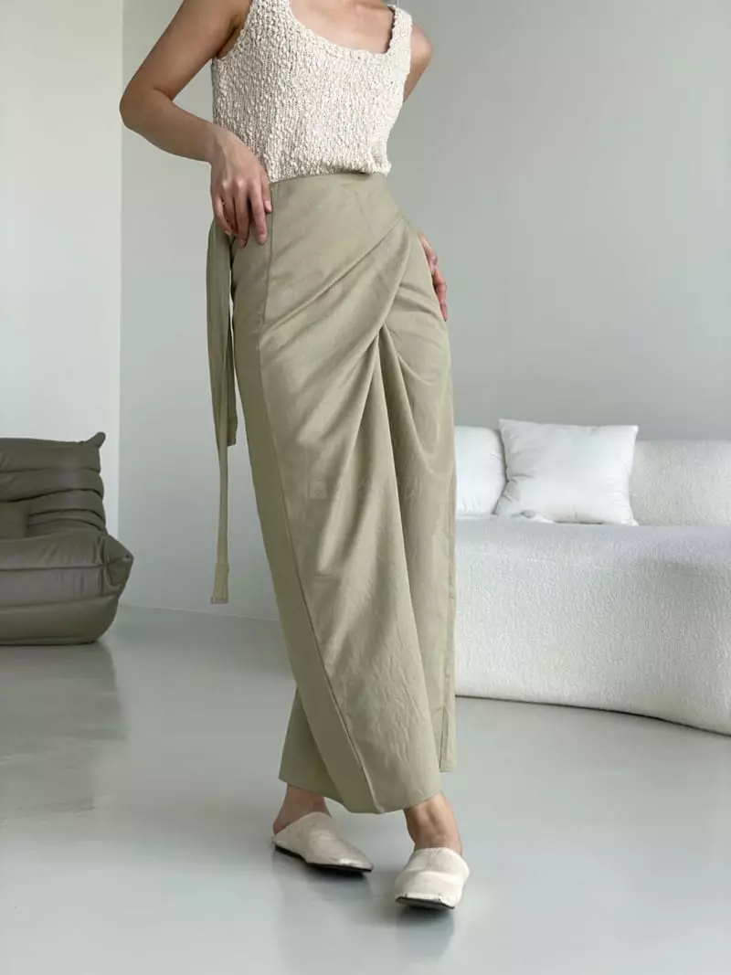 Almond Pepe - Korean Women Fashion - #womensfashion - Linen Tie Skirt - 12