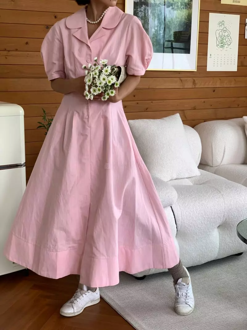Almond Pepe - Korean Women Fashion - #womensfashion - Retro Linen One-piece - 9