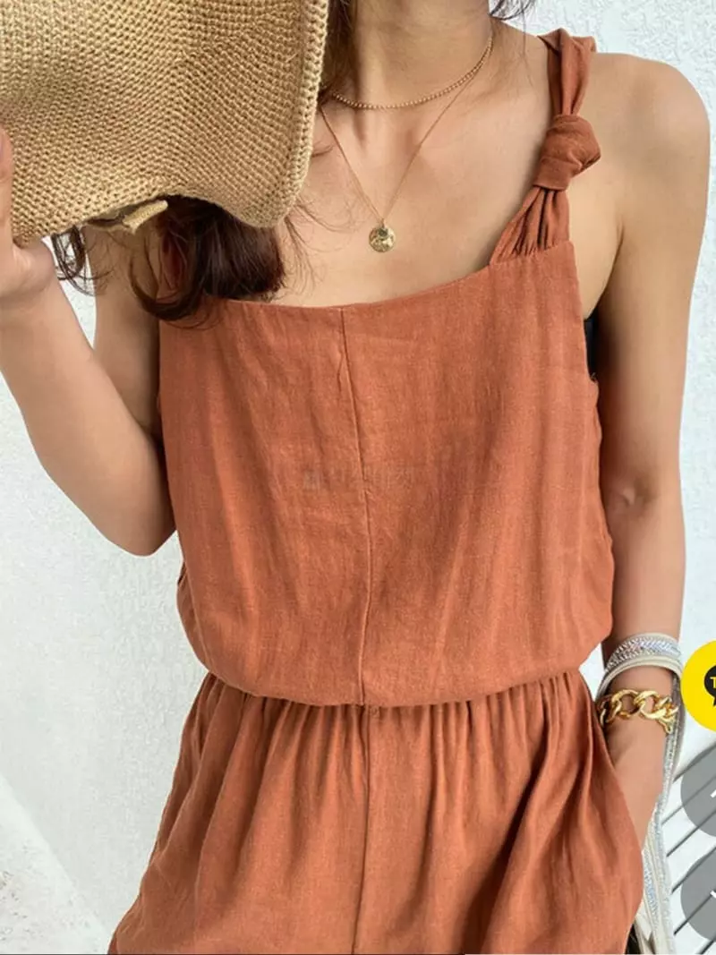 Almond Pepe - Korean Women Fashion - #womensfashion - Nine Linen Jumpsuit
