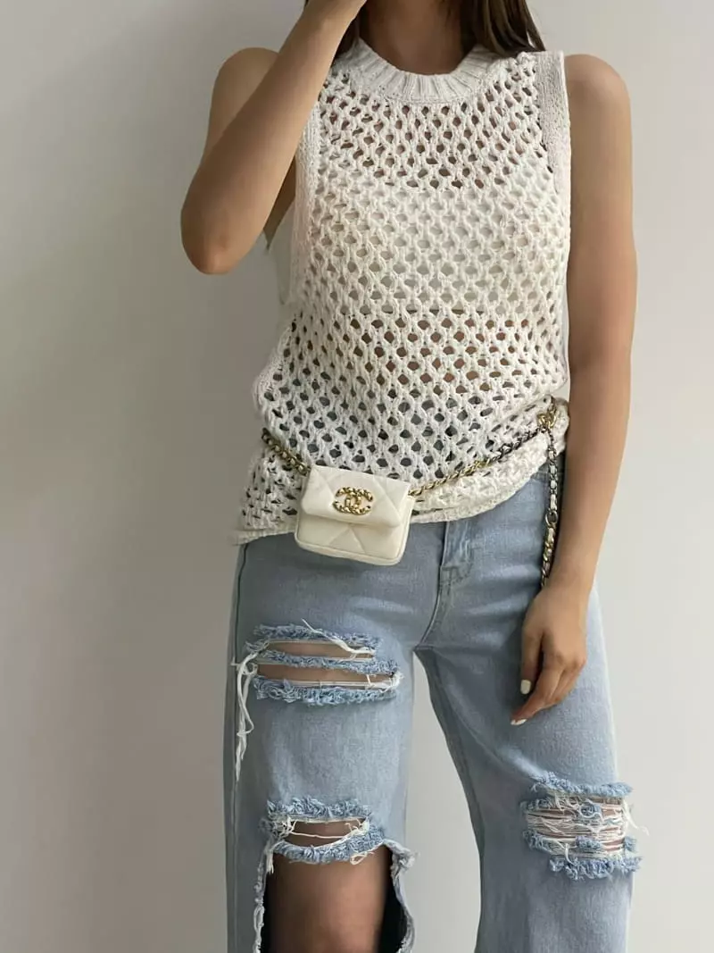 Another Avenue - Korean Women Fashion - #momslook - Tape Knit Vest - 11