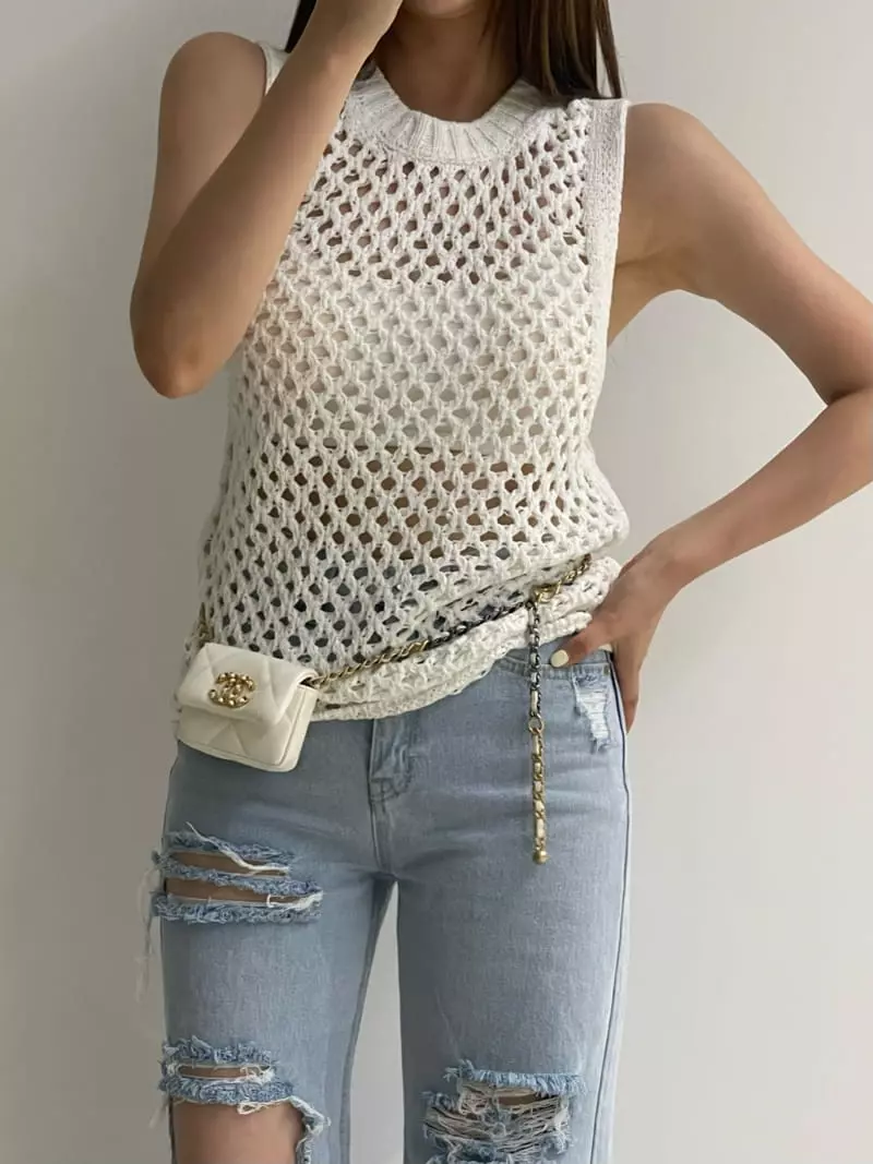 Another Avenue - Korean Women Fashion - #momslook - Tape Knit Vest - 9