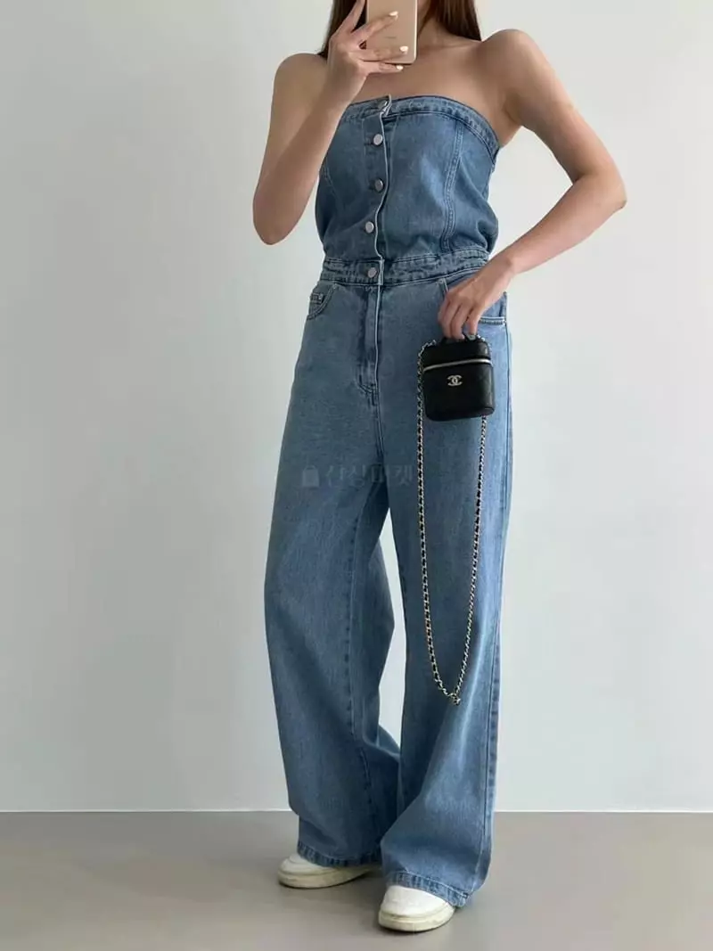 Another Avenue - Korean Women Fashion - #vintageinspired - Top Deim Jumpsuit - 8