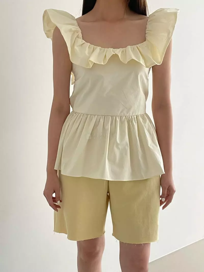 Another Avenue - Korean Women Fashion - #womensfashion - Sleeveles Frill Blouse - 3