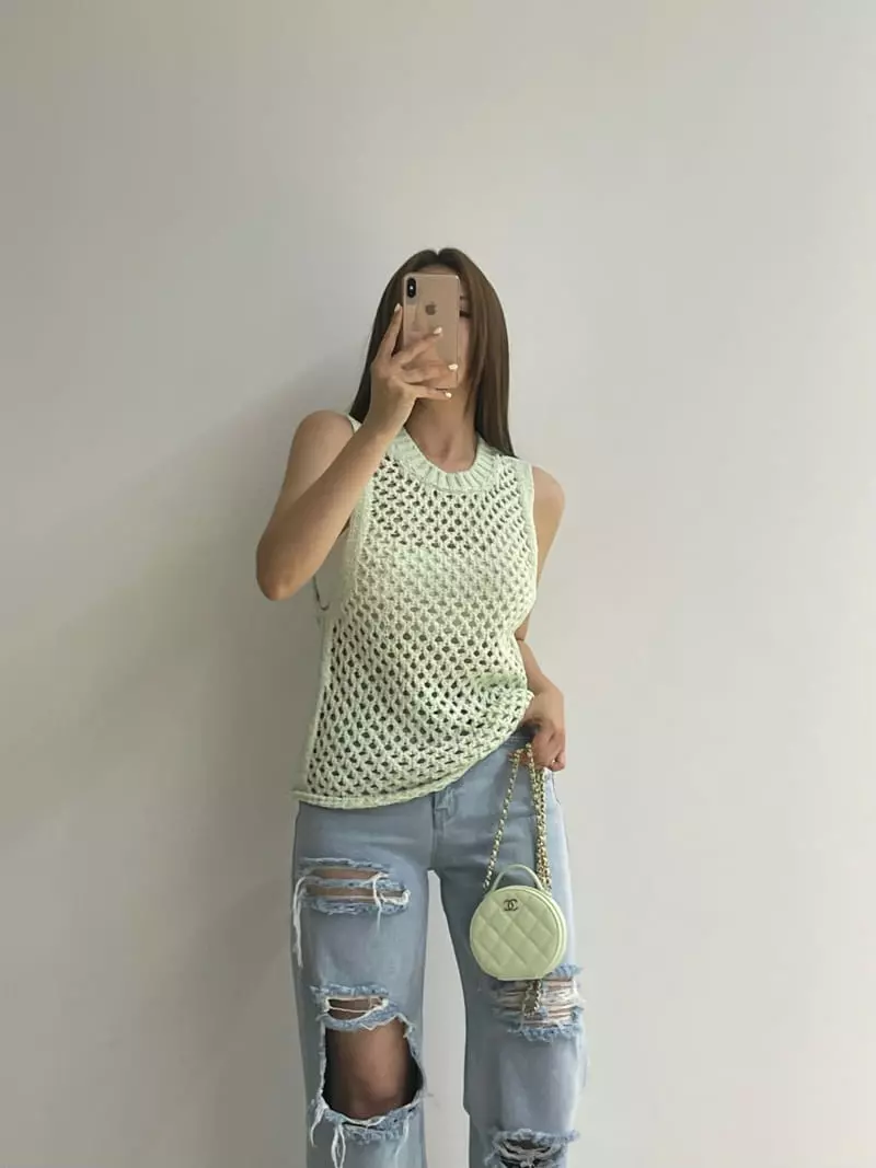 Another Avenue - Korean Women Fashion - #momslook - Tape Knit Vest - 4