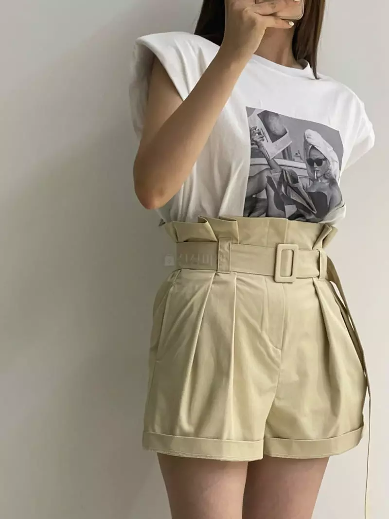 Another Avenue - Korean Women Fashion - #momslook - Belt Band Shorts - 4
