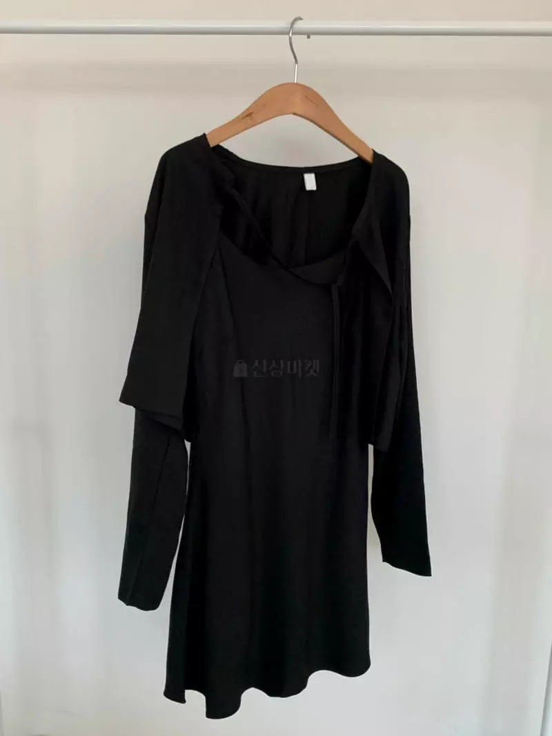 Another Muse - Korean Women Fashion - #momslook - Plare Cardigan One-piece Set