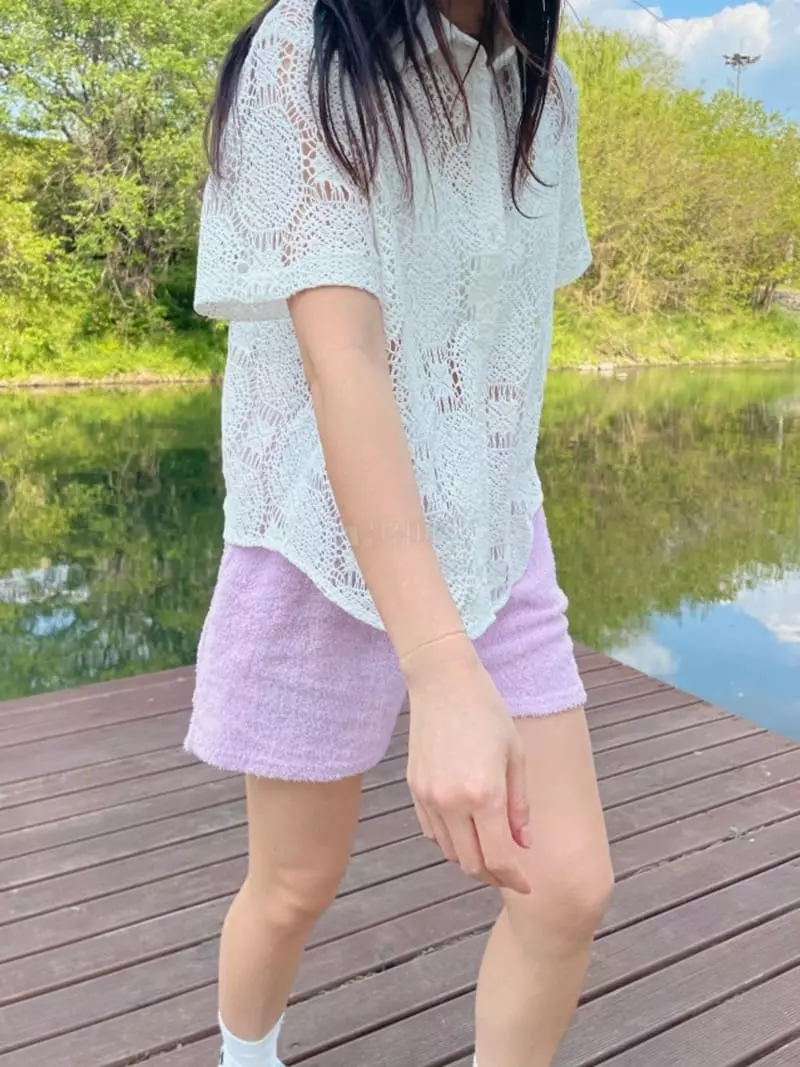 Another Muse - Korean Women Fashion - #momslook - Punching Lace Blouse