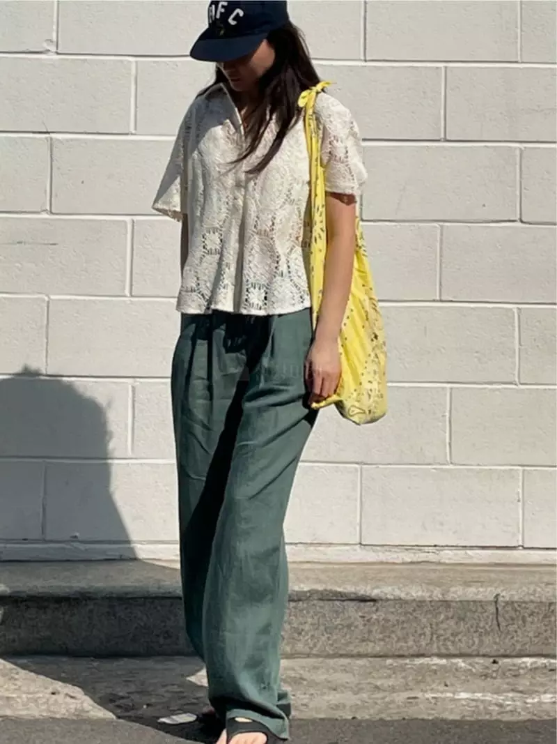 Another Muse - Korean Women Fashion - #momslook - Punching Lace Blouse - 3