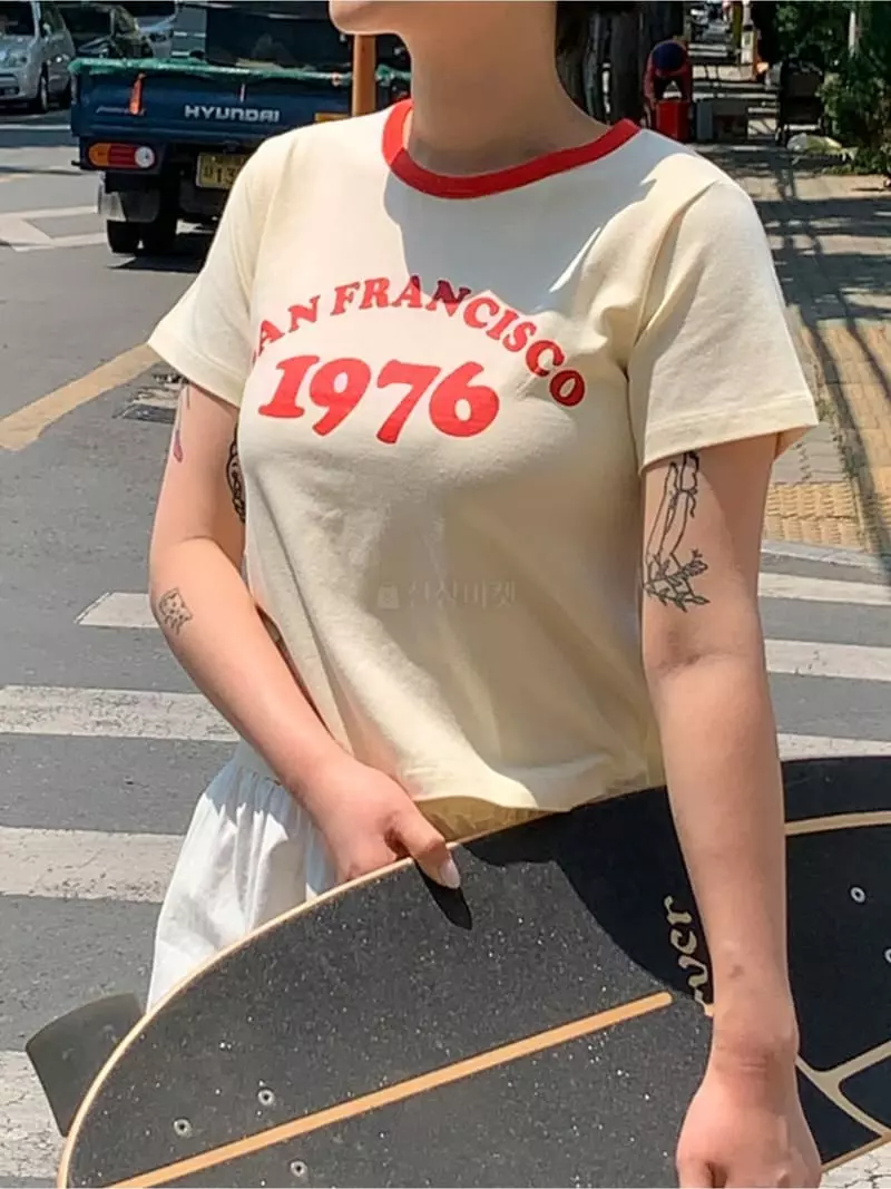 Another Muse - Korean Women Fashion - #momslook - San Francis Tee - 4