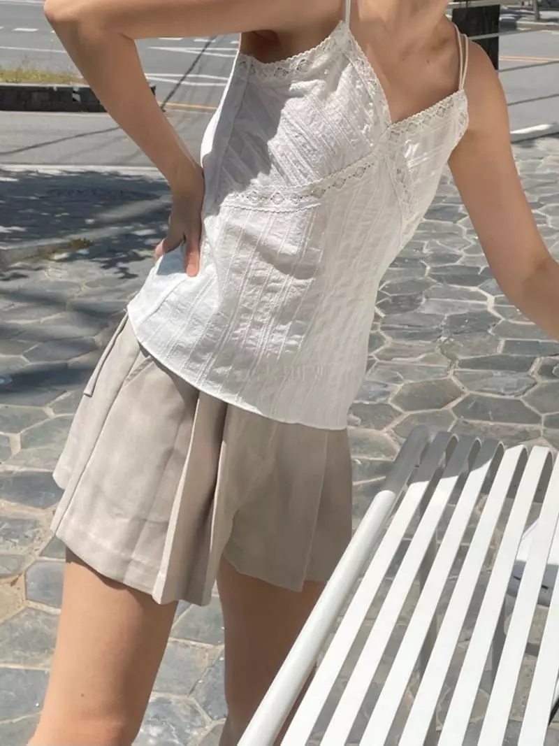 Another Muse - Korean Women Fashion - #momslook - Lace String Sleeveless - 3