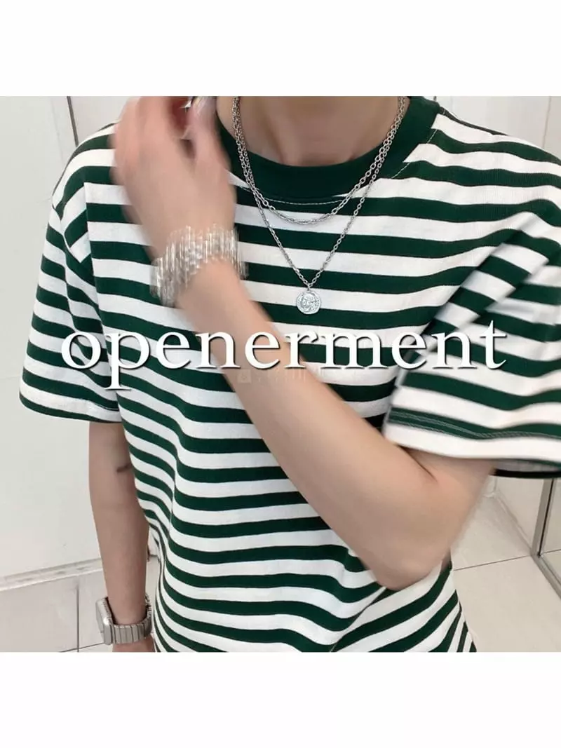 Another Muse - Korean Women Fashion - #momslook - Stripes One-piece