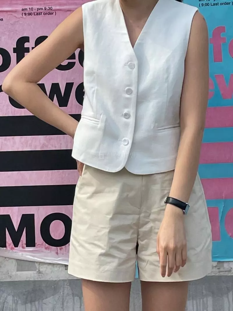 Another Muse - Korean Women Fashion - #shopsmall - Linen Vest - 2