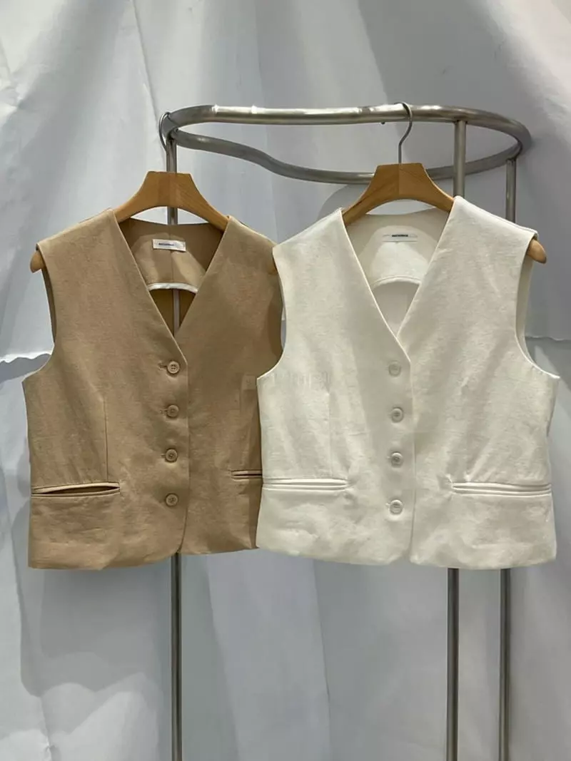 Another Muse - Korean Women Fashion - #thatsdarling - Linen Vest - 3