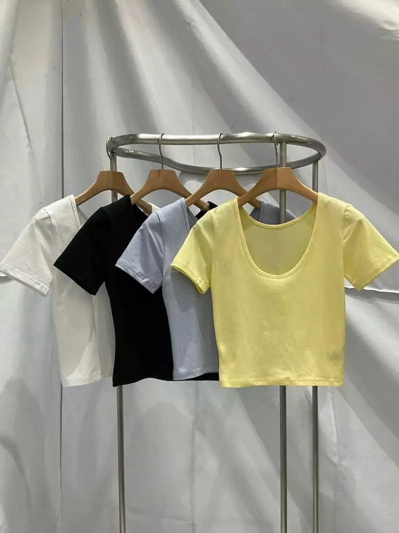 Another Muse - Korean Women Fashion - #womensfashion - Back U Neck Tee - 3