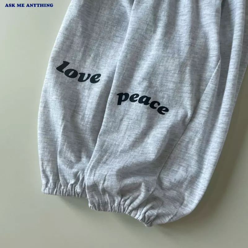 Ask Me Anything - Korean Children Fashion - #kidsstore - Love Peace Pants - 11