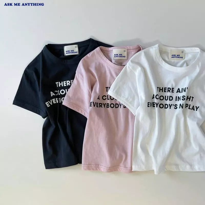 Ask Me Anything - Korean Children Fashion - #littlefashionista - Lettering Tee - 3