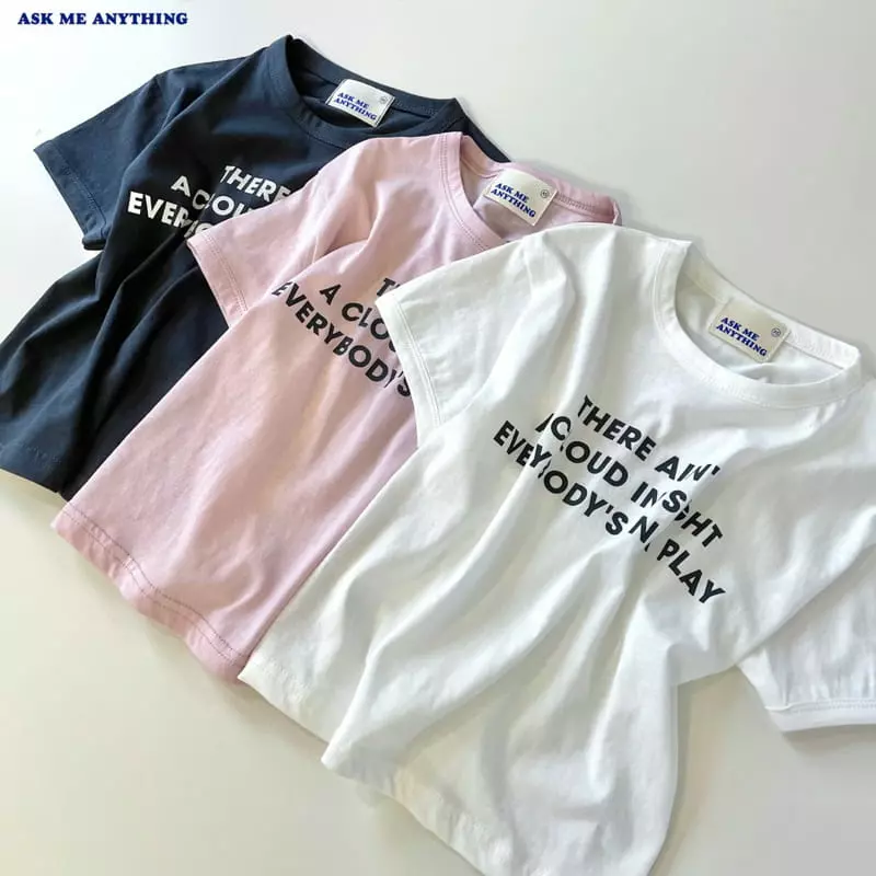 Ask Me Anything - Korean Children Fashion - #littlefashionista - Lettering Tee - 4