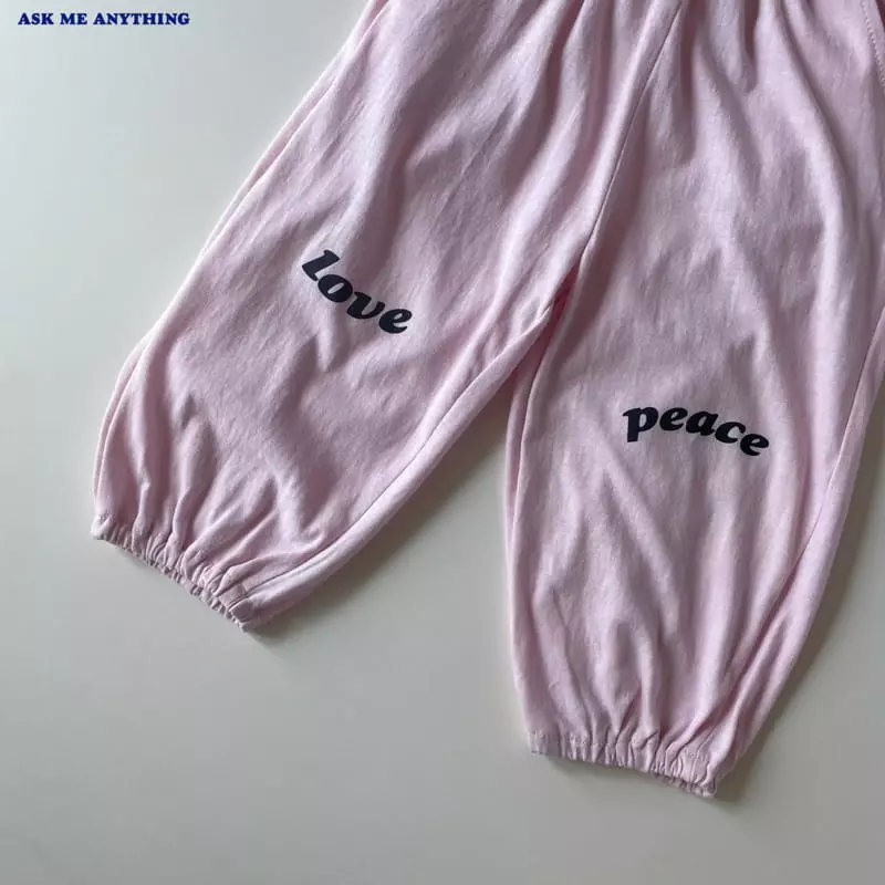 Ask Me Anything - Korean Children Fashion - #prettylittlegirls - Love Peace Pants - 3
