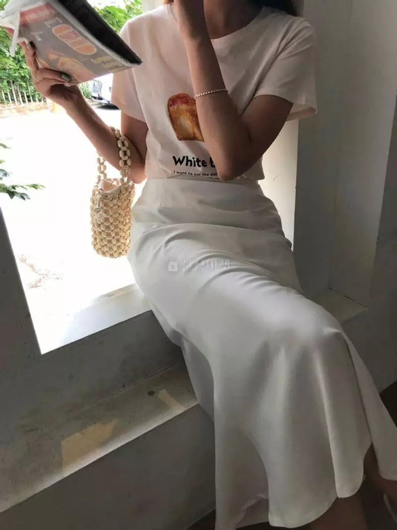Atthismoment - Korean Women Fashion - #momslook - Slik Skirt